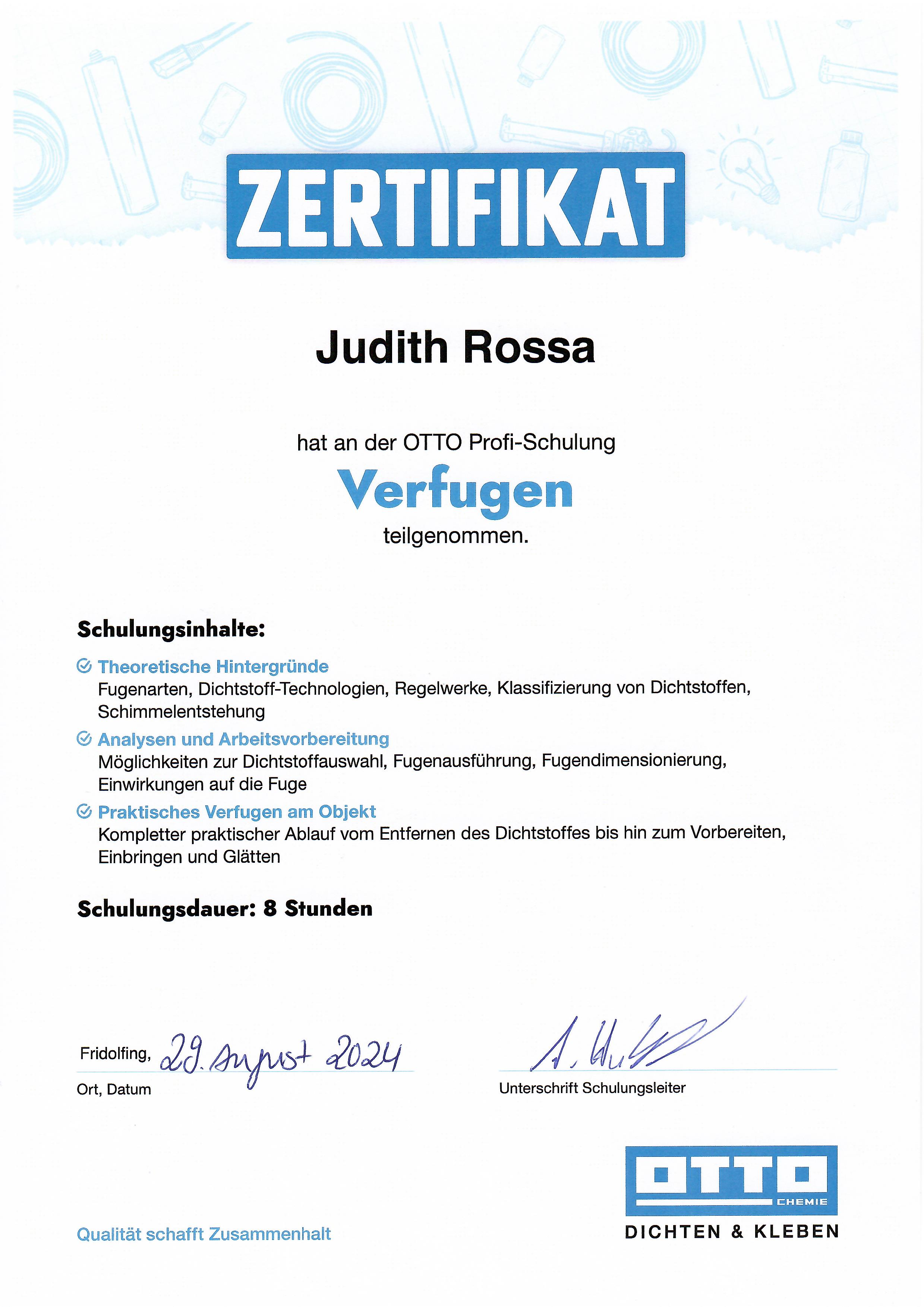 Zertifikat Otto 2